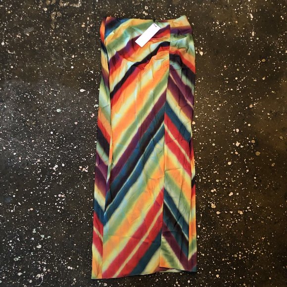 Ronny Kobo Angie Skirt Multi Color Maxi High Slit - Picture 5 of 9